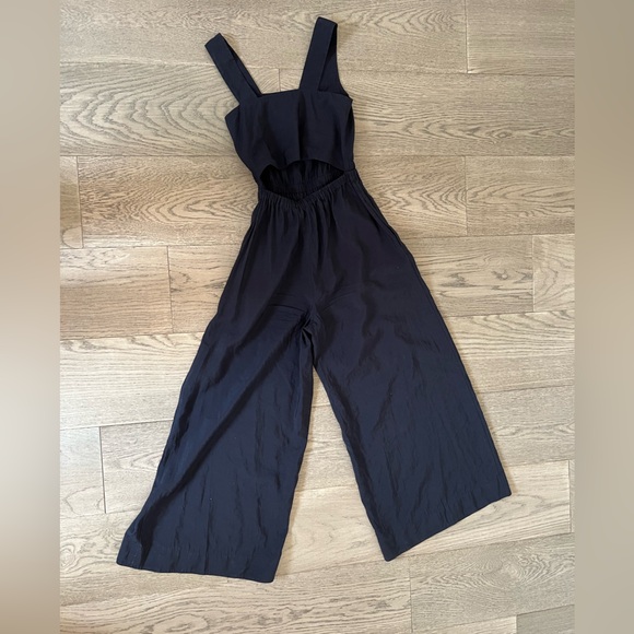 COS Navy Blue Gathered Open Back Jumpsuit - Picture 9 of 15